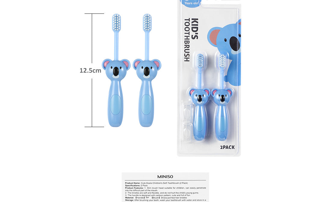 Niedliche Koala-Zahnbürsten mit weichen Borsten für Kinder (2 Stück)