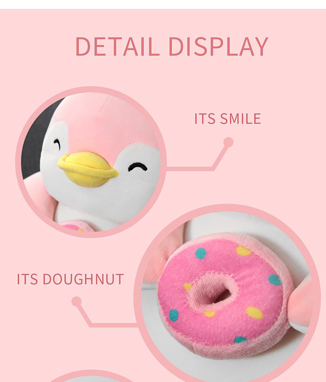 Penguin Sitting Plush - Donut (Pink)