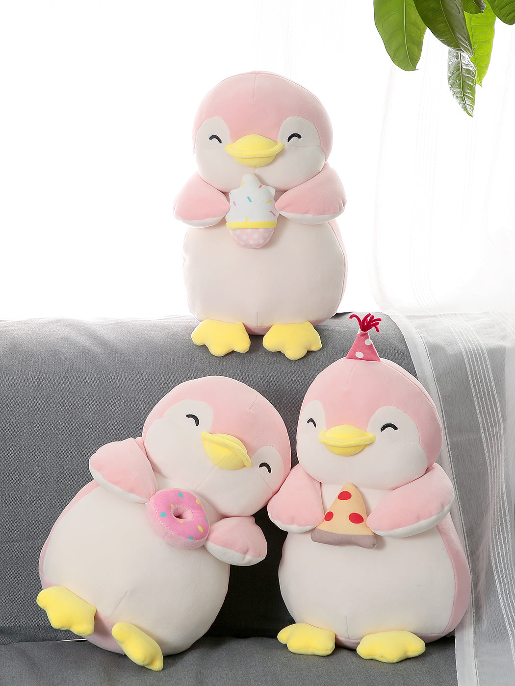 Penguin Sitting Plush - Donut (Pink)