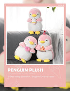 Penguin Sitting Plush - Donut (Pink)