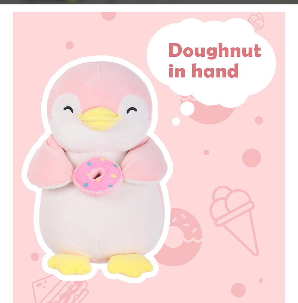 Penguin Sitting Plush - Donut (Pink)