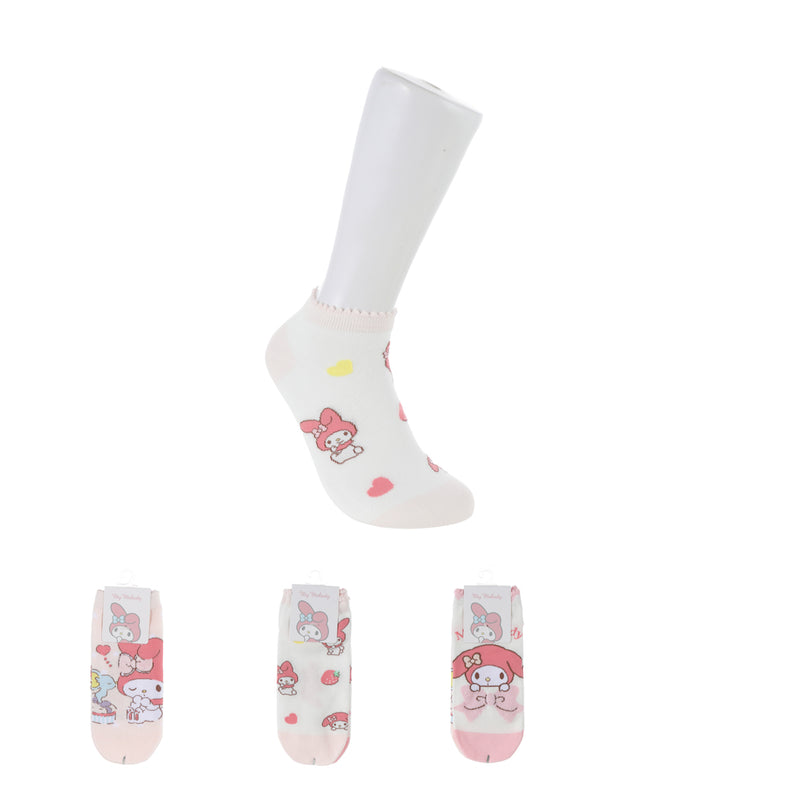 My Melody Odor Control Women＇s Ankle Socks (2 Pairs)