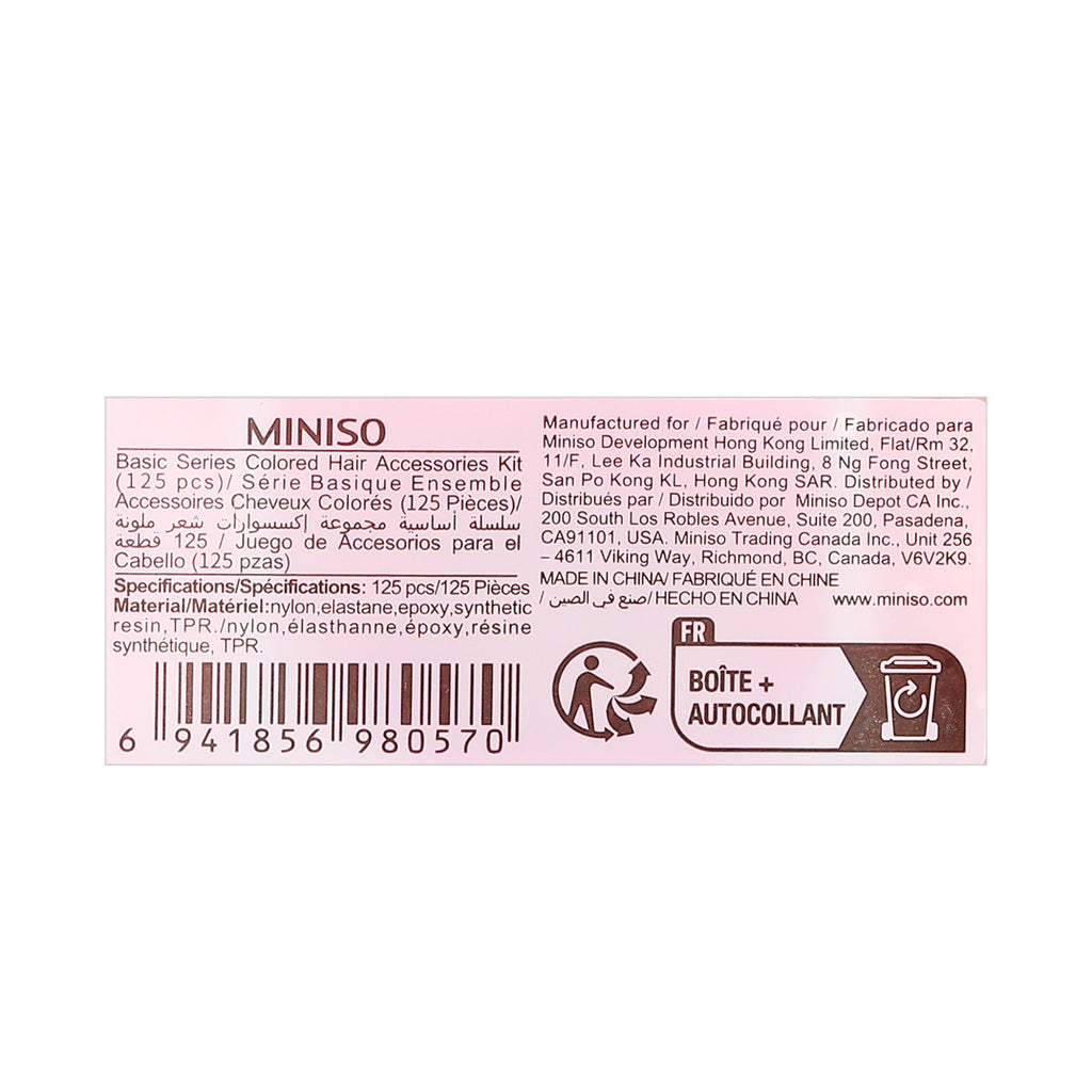 Basic-Serie Farbiges Haaraccessoires-Set (125-teilig)