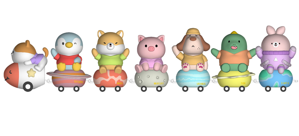 Mini Family Galaxy Adventure Series Blind Box Figure Model