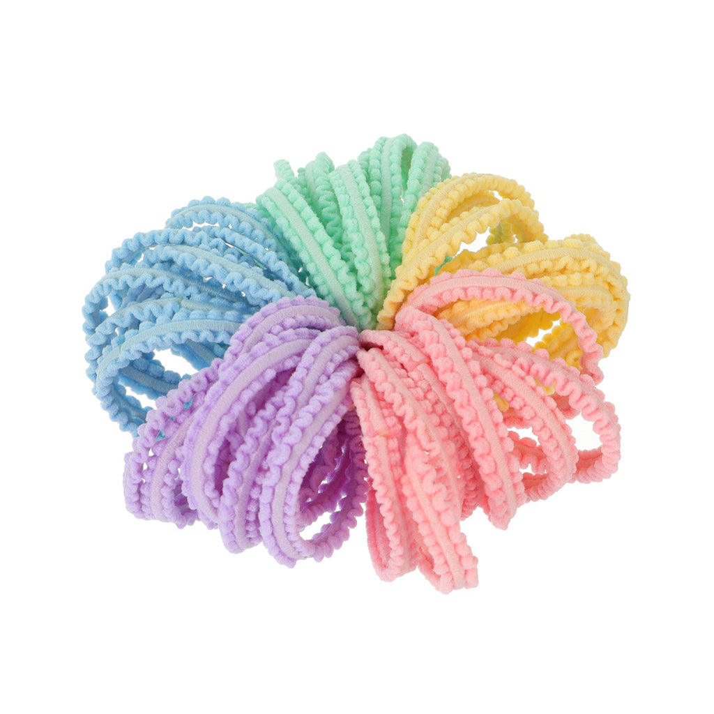 Haargummis der Basic-Serie in blumenförmiger Schachtel (40 Stück)