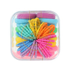 Basic-Serie Bunte Haargummis mit quadratischer Dose (48 Stück)