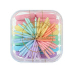 Basic-Serie Bunte Haargummis mit quadratischer Dose (48 Stück)