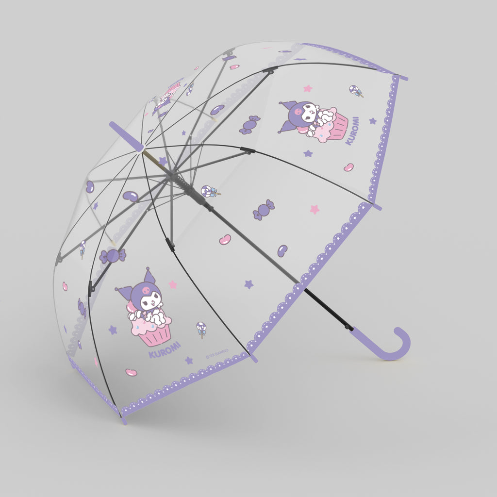 Sanrio characters Transparent Long-handled Umbrella(Kuromi)
