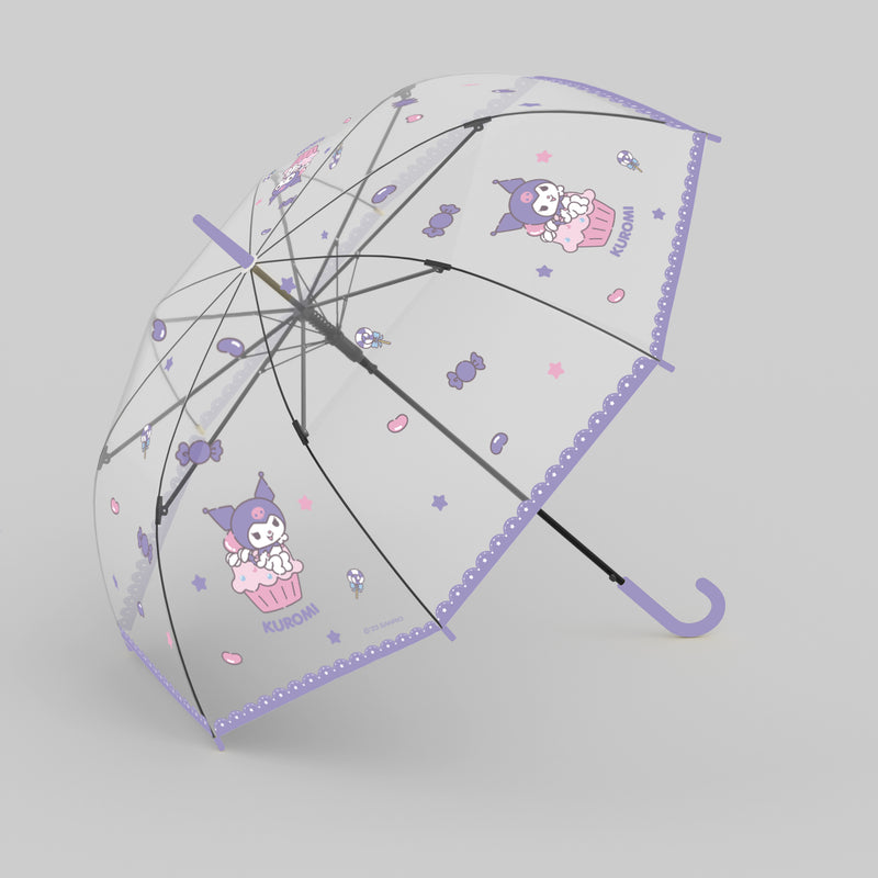 Sanrio characters Transparent Long-handled Umbrella(Kuromi)