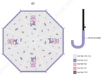 Sanrio characters Transparent Long-handled Umbrella(Kuromi)