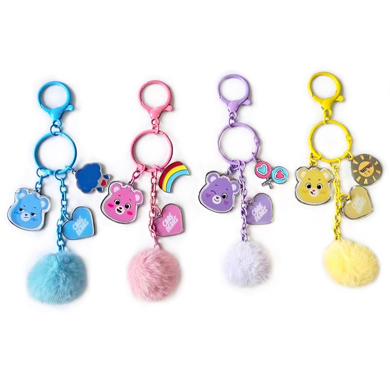 Care Bears Collection Metal Keychain with Fluffy Ball
