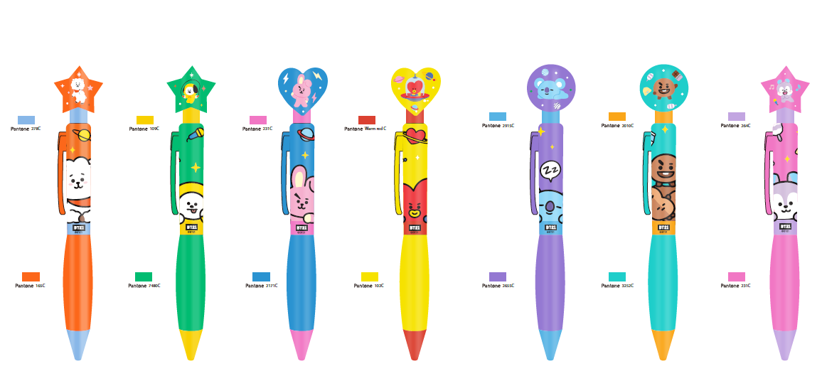 BT21 Collection Big Ballpoint Pen (7 Assorted Models) PDQ
