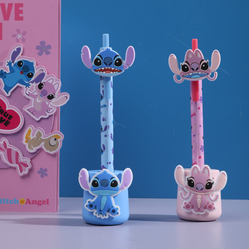 Disney Stitch Kugelschreiber-Set mit Figur (1,0 mm, Schwarz) (Stitch) PDQ