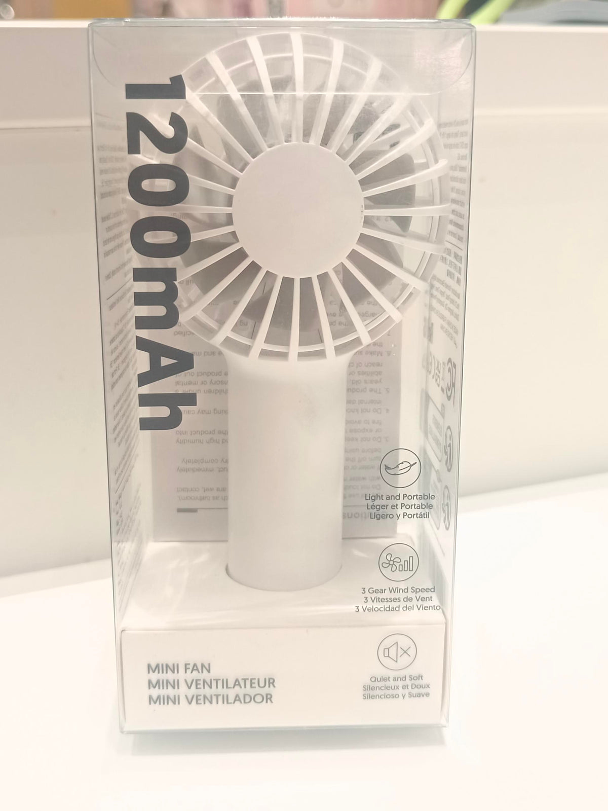 Candy Series 1200mAh Mini Fan (White)