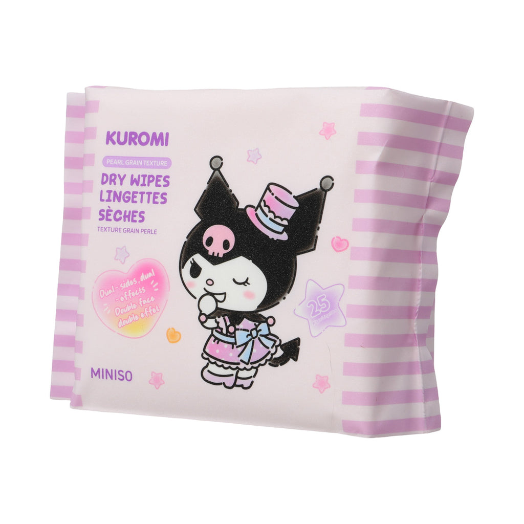 Kuromi Pearl Grain Texture Dry Wipes (25 Wipes)