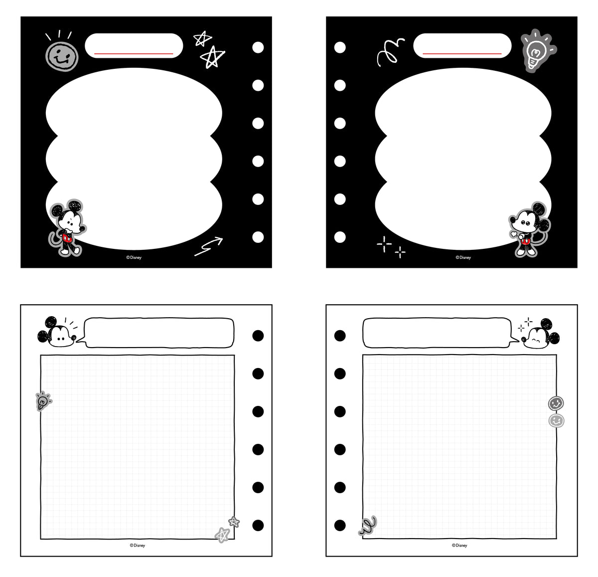 Disney Marvellous Mickey Collection Window Loose-Leaf Book with Cover (80 Sheets)