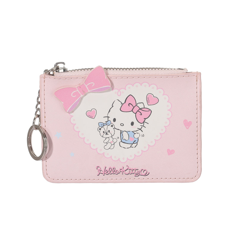 Hello Kitty Kartenhalter mit rosa Schleife, Münzgeldbörse (Rosa)