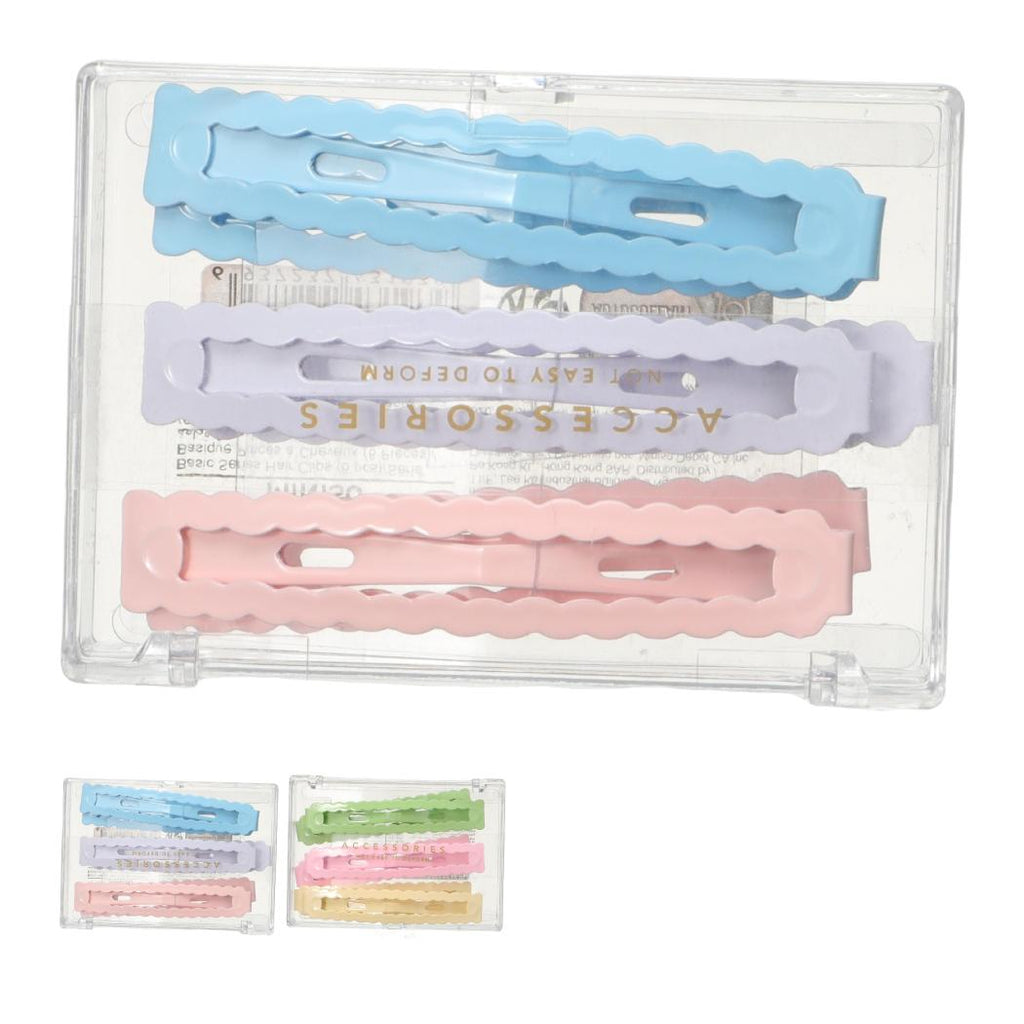 Basic-Serie, 6er-Pack lange, gewellte Haarspangen (gemischt)