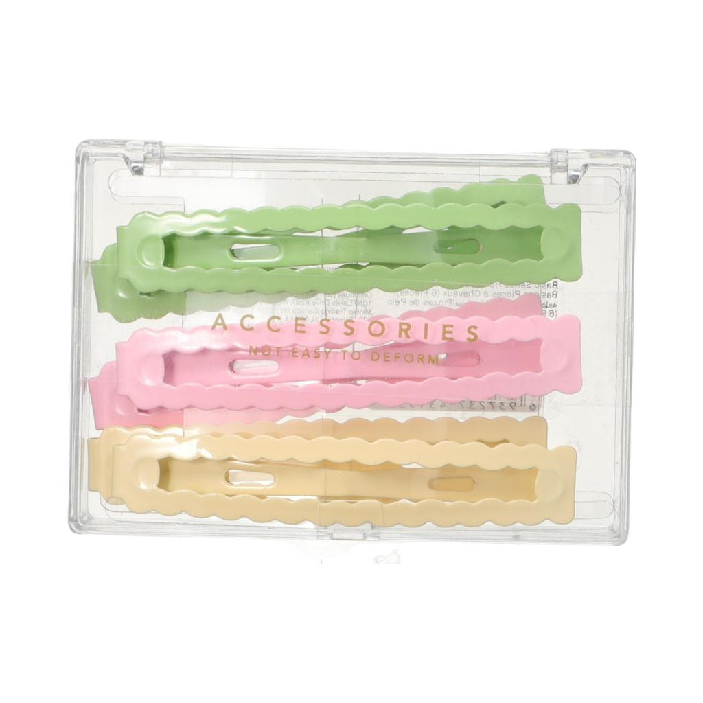 Basic-Serie, 6er-Pack lange, gewellte Haarspangen (gemischt)
