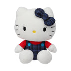 Hello Kitty Farbwechsel-Kollektion, 25 cm grosses Plüschtier in sitzender Position (JK Blau-kariert)