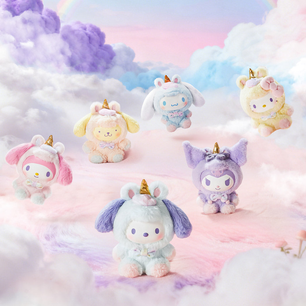 Hello Kitty und Freunde Fantasy Einhorn Kollektion Vinyl Plüschanhänger Überraschungsbox