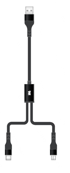 Mini Ultra Series Silikon 2-in-1 Ladekabel (Schwarz)