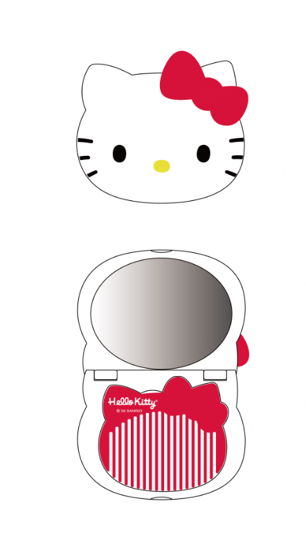 Hello Kitty Tragbarer Spiegel & Kamm Set
