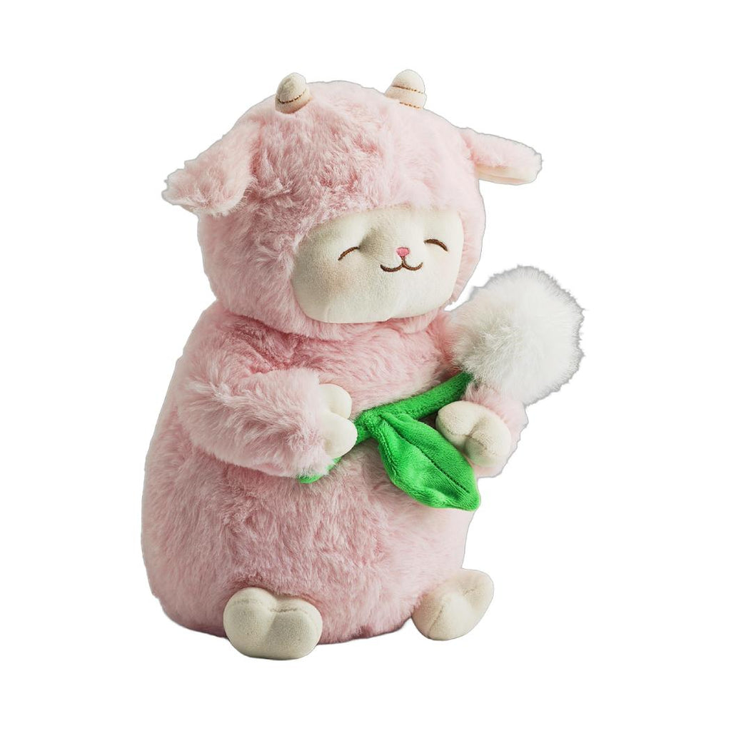 Lamb Baa Collection 28 cm grosses Plüschtier Cici mit Blume (rosa, mit Löwenzahn)