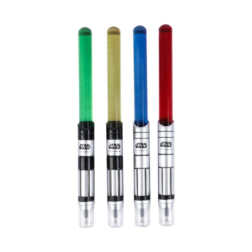 Star Wars Kugelschreiber mit Lichtschwertmotiv (1,0 mm, Schwarz) (4 verschiedene Designs)