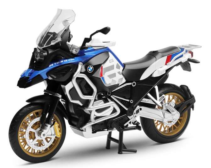 Motorradmodell BMW R1250 GS Adventure im Massstab 1:12 aus Leichtmetall (Originallizenz)