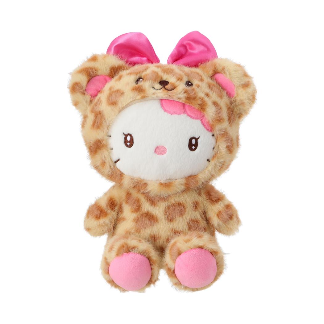 Hello Kitty Duftkollektion, 25 cm grosses Plüschtier in sitzender Position (braunes Leopardenmuster)