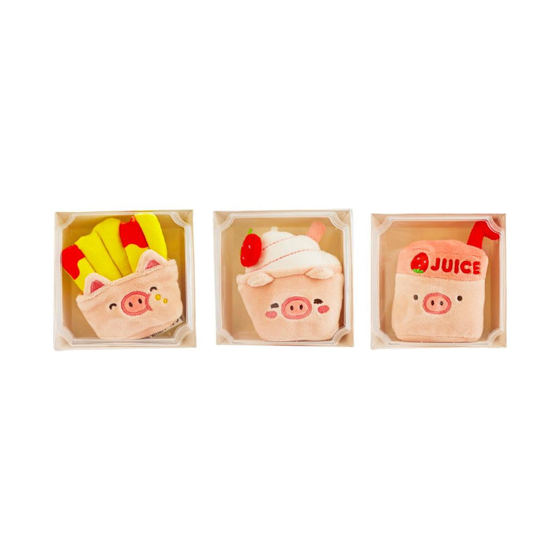 Happy Baking 2.0 – 8,9 cm grosser Plüschanhänger (3 verschiedene Designs: Pommes frites, Eiscreme, Saft-Gigi) (Geschenkbox)