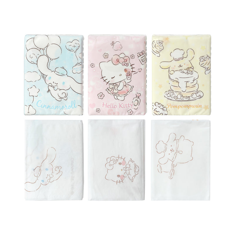Hello Kitty und Freunde unparfümierte bedruckte Kosmetiktücher (9er-Packung)