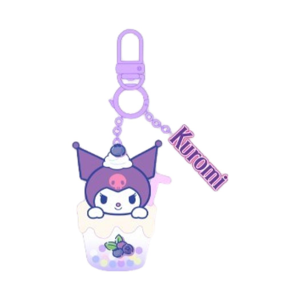 Sanrio-Charaktere aus der Serie „Fruchtgetränke“ – Leuchtender Schlüsselanhänger (Kuromi)
