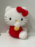 Hello Kitty Regular Collection 25 cm grosses Plüschtier in sitzender Position (Rot & Gelb)