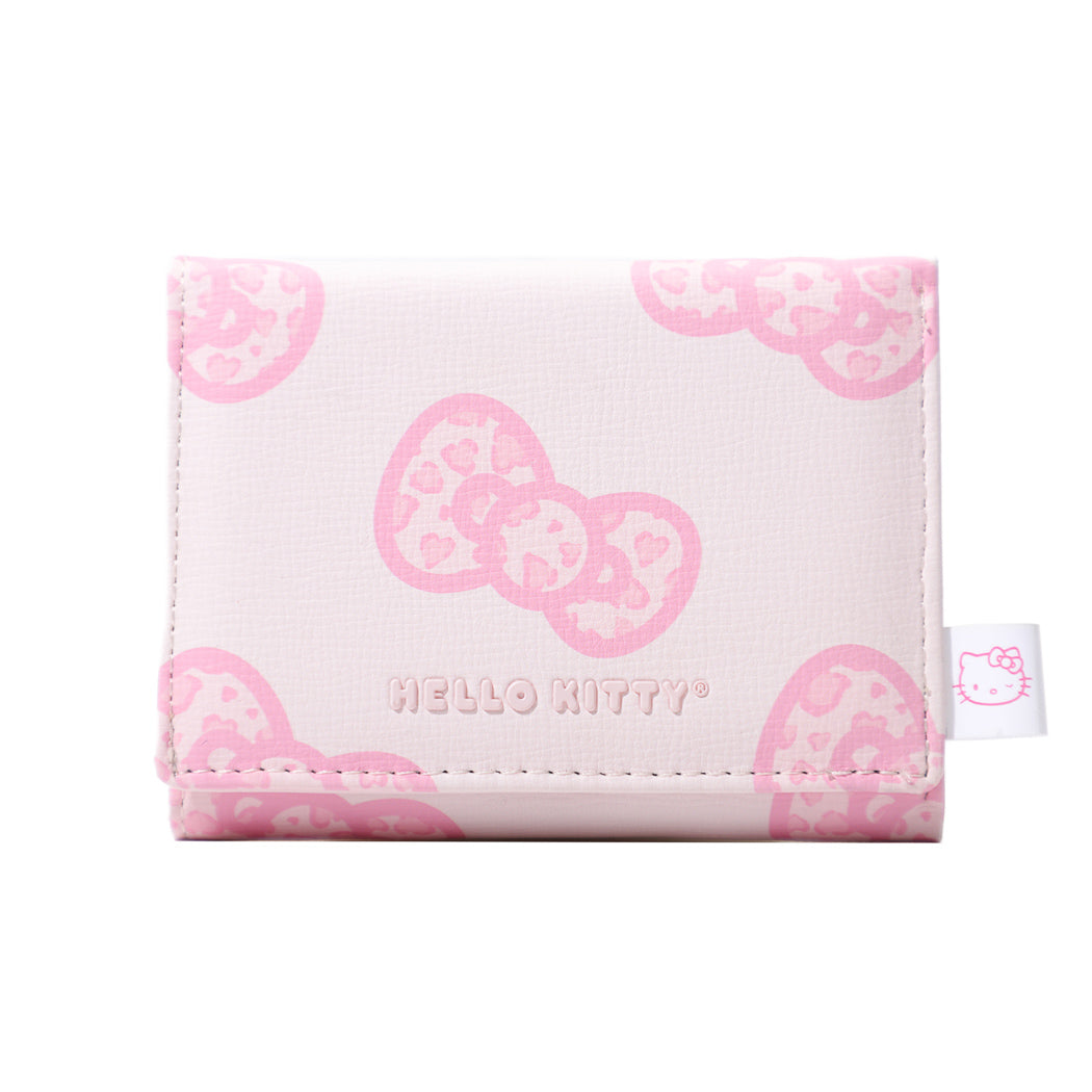 Hello Kitty Geldbörse mit Leopardenmuster und Schleife (Rosa)