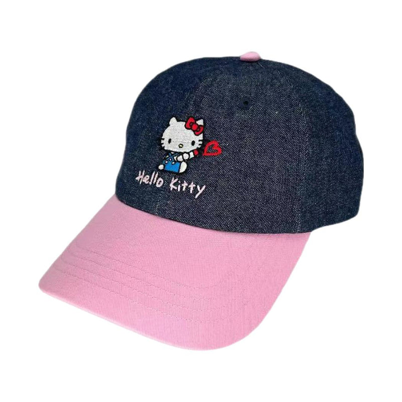 Hello Kitty Classic Series Denim-Baseballkappe (Rosa & Dunkelblau)