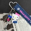 Hello Kitty Sitzfigur Anhänger (Denimblau)