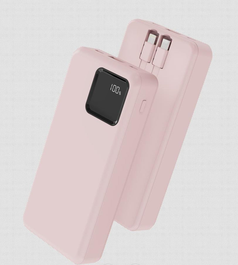 20000 mAh Powerbank mit Digitalanzeige und Kabel (Pink) Modell: X-201C
