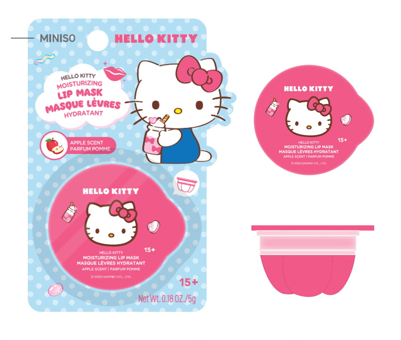 Hello Kitty Feuchtigkeitsspendende Lippenmaske (Apfelduft)