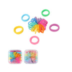 Basic-Serie Bunte Haargummis mit quadratischer Dose (48 Stück)