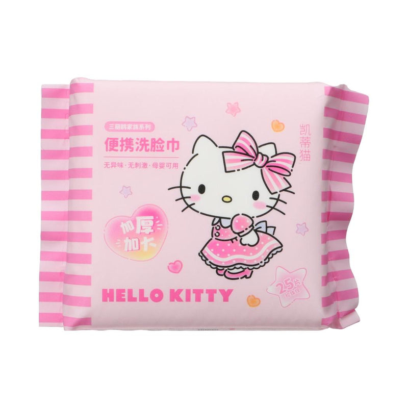 Hello Kitty Pearl Grain Texture Dry Wipes (25 Wipes)