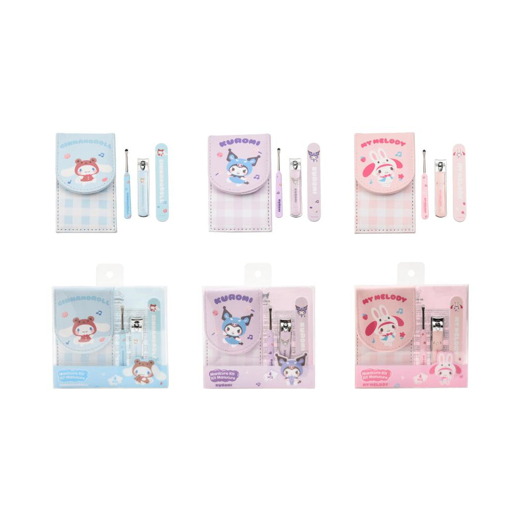 Sanrio characters Checked Manicure Kit（3pcs +Storage Bag)
