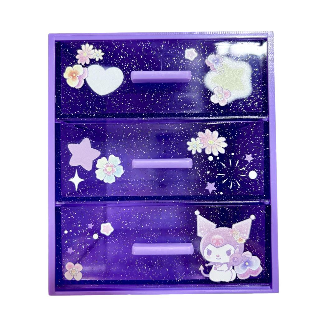 Kuromi Flower Language 3 Tier Drawer with Handle