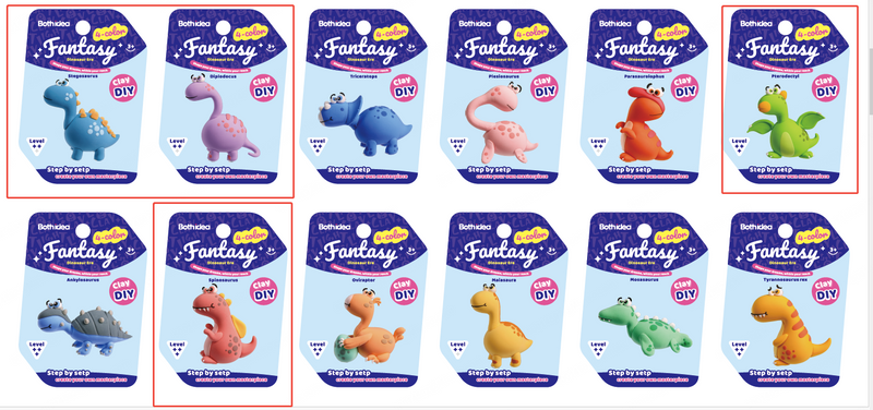 4-Grid Ultra Light Clay (Dinosaurier)