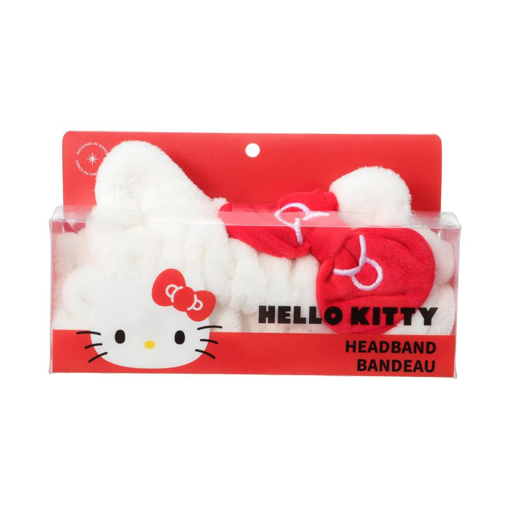 Hello Kitty Flauschiges Haarband (Rote Schleife)