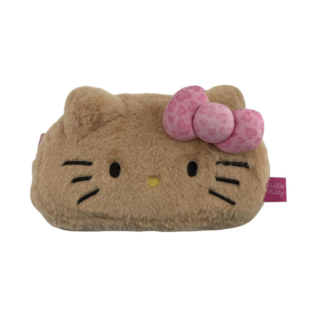 Hello Kitty Kosmetiktasche aus Plüsch mit Leopardenmuster