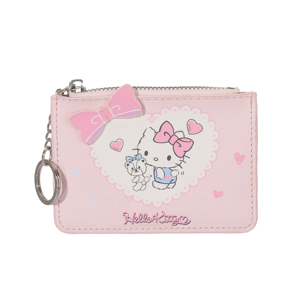 Hello Kitty Kartenhalter mit rosa Schleife, Münzgeldbörse (Rosa)