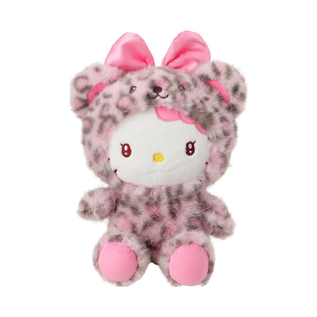 Hello Kitty Duftkollektion, 25 cm grosses Plüschtier in sitzender Position (Rosa Leopardenmuster)