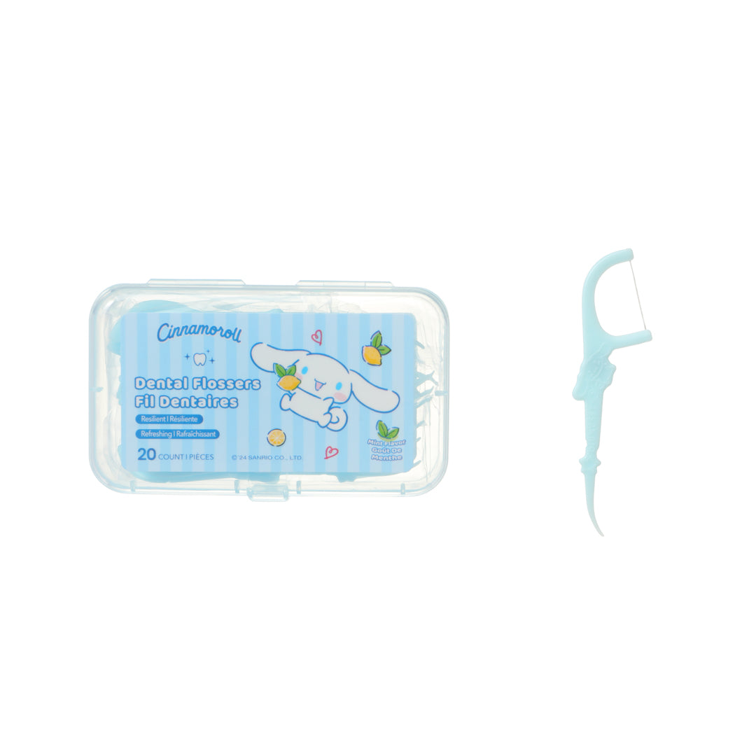 Cinnamoroll Macromolecule dünne, glatte Zahnseide-Sticks mit Minzgeschmack (3 Packungen à 20 Stück)